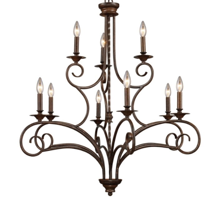 Venetian Bronze Wrought Iron Chandelier