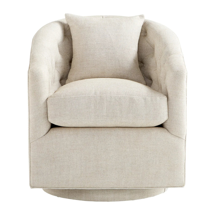 Round Cream Swivel Chair