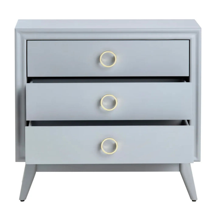 Transitional Mid-Century Blue Grey Chest