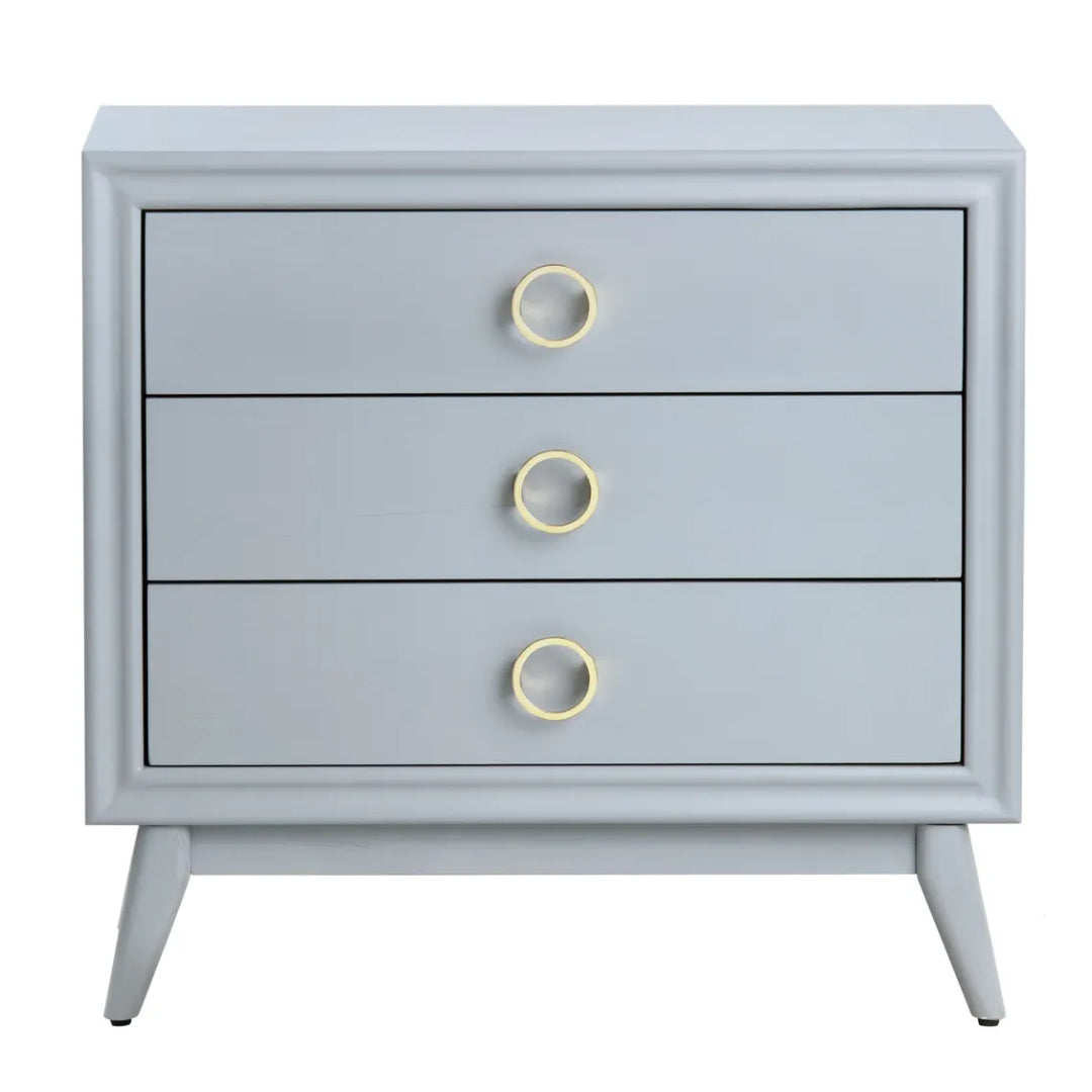 Transitional Mid-Century Blue Grey Chest