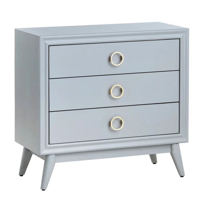 Transitional Mid-Century Blue Grey Chest