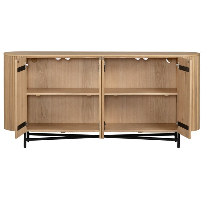 Natural Oval Fluted Sideboard