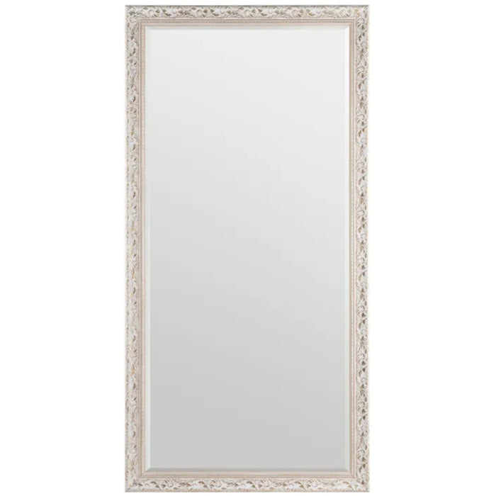 Gold Accent White Ornate Wall Mirror