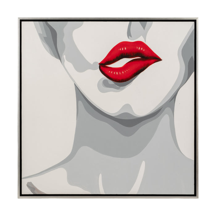 Lip Bite Hand Painted Wall Art