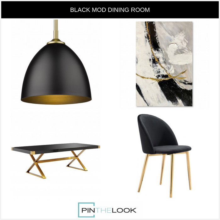 Black & Gold Velvet Dining Chair