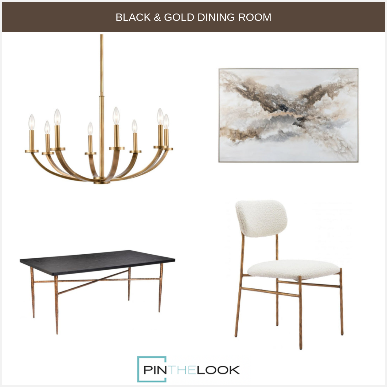 Stylish White Gold Dining Chair