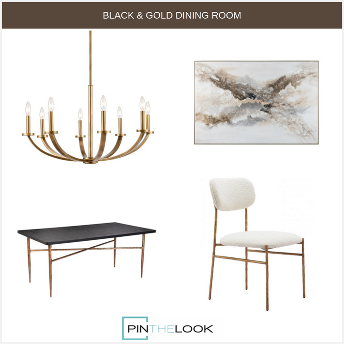 Stylish White Gold Dining Chair