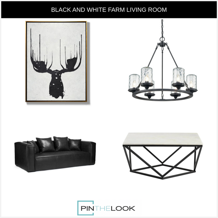 Black and White Geometric Coffee Table