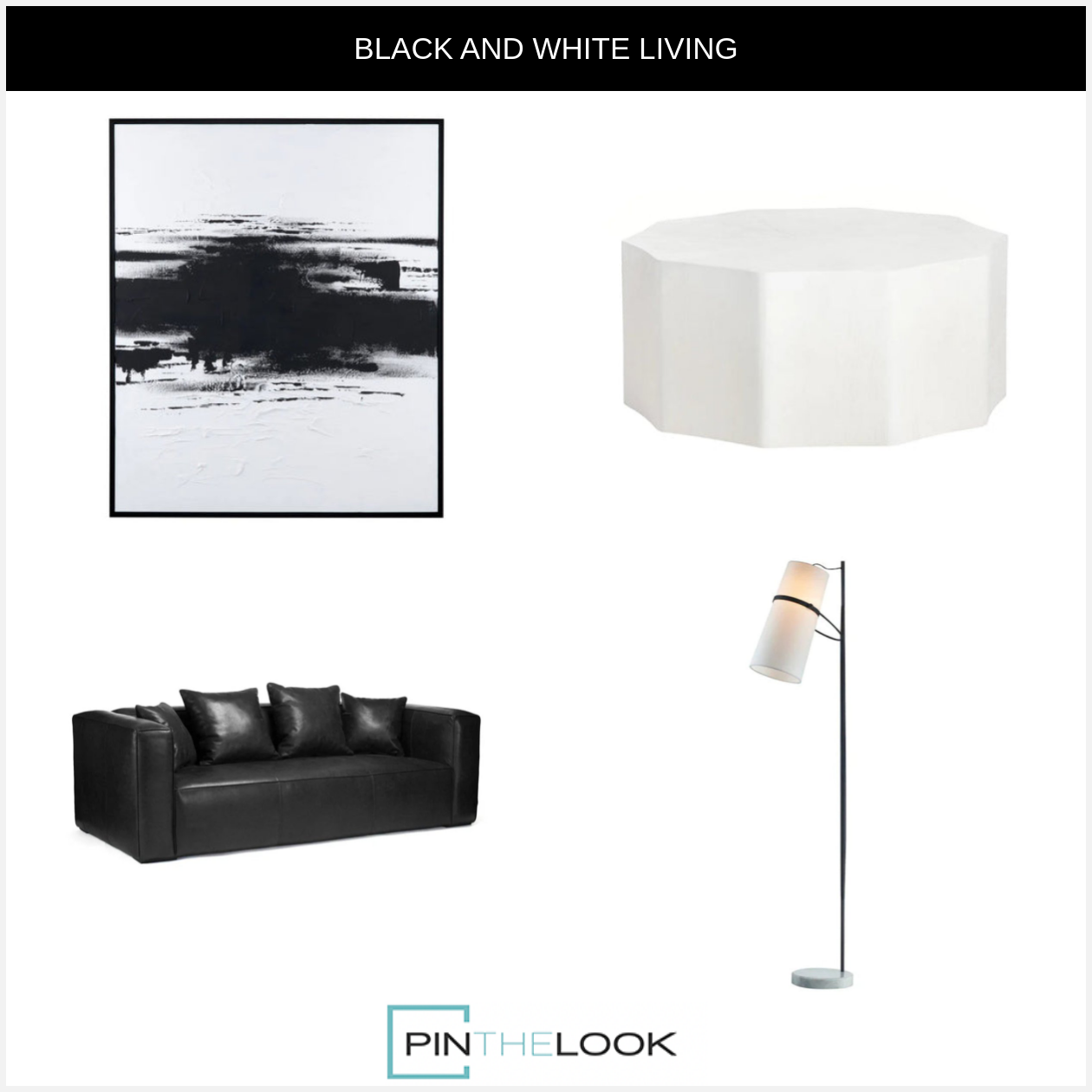 White and Black Retro Vibes Floor Lamp