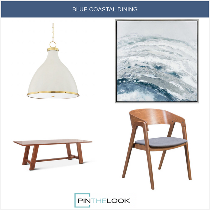 Blue Abstract Crashing Waves Wall Art