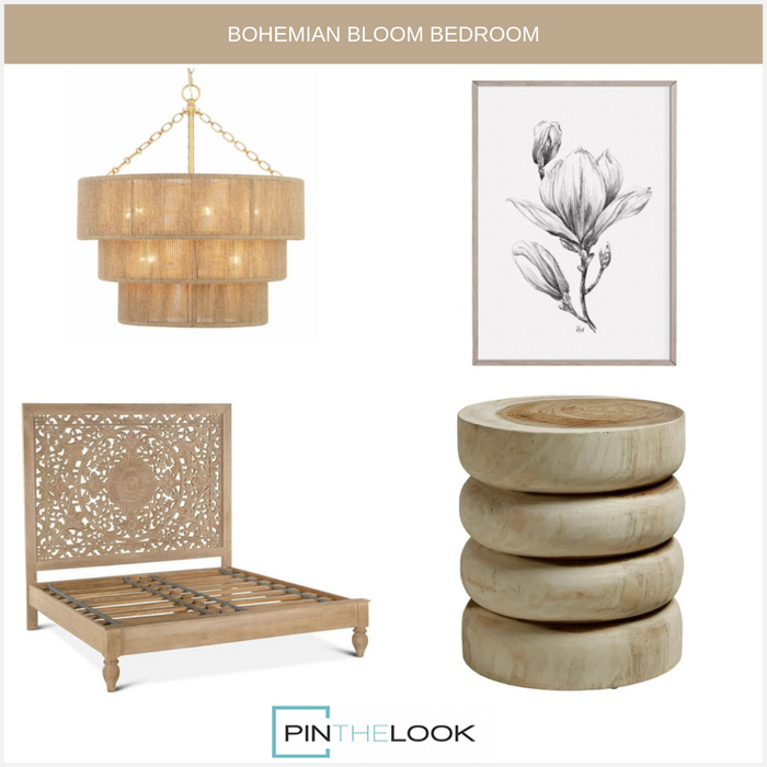 Flora Bohemian Natural Wood Bed