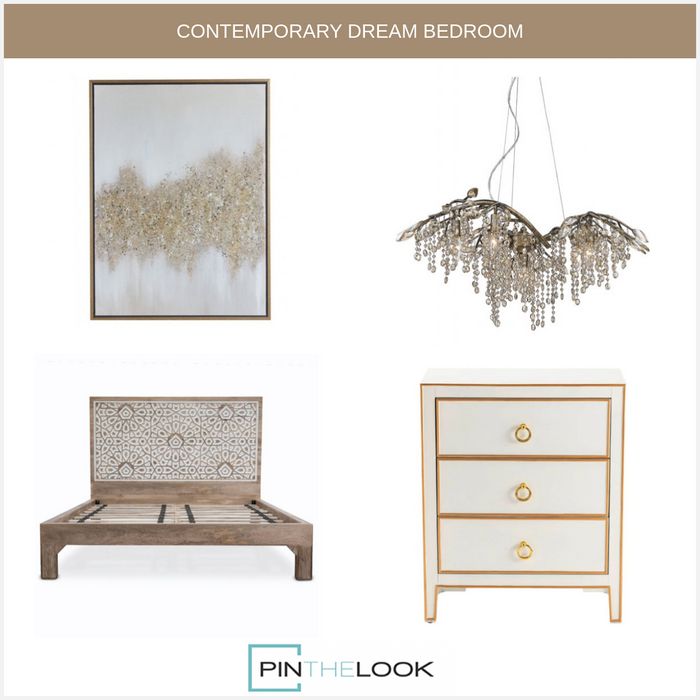 3-Drawer White & Gold Chest