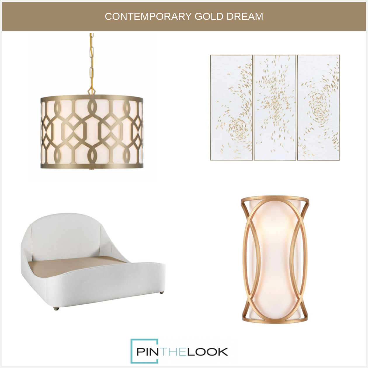 Contemporary Modern Golden Canvas Wall Art