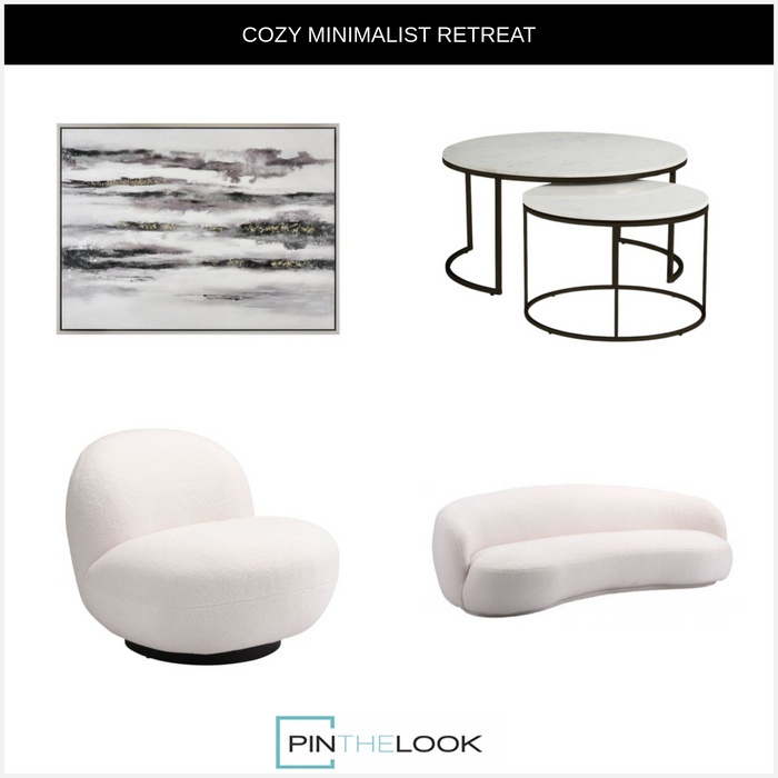 Semi-Circle White Accent Chair