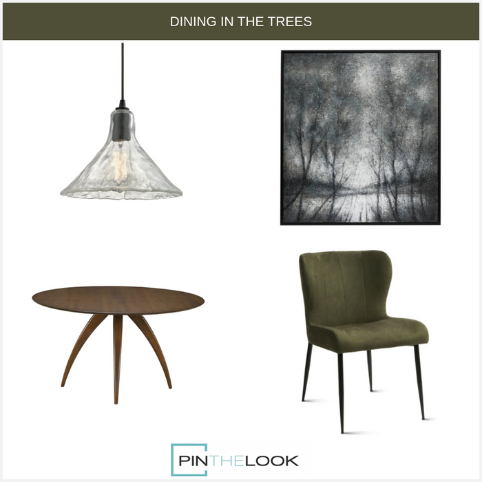 Chic Green Suede Dining Chair
