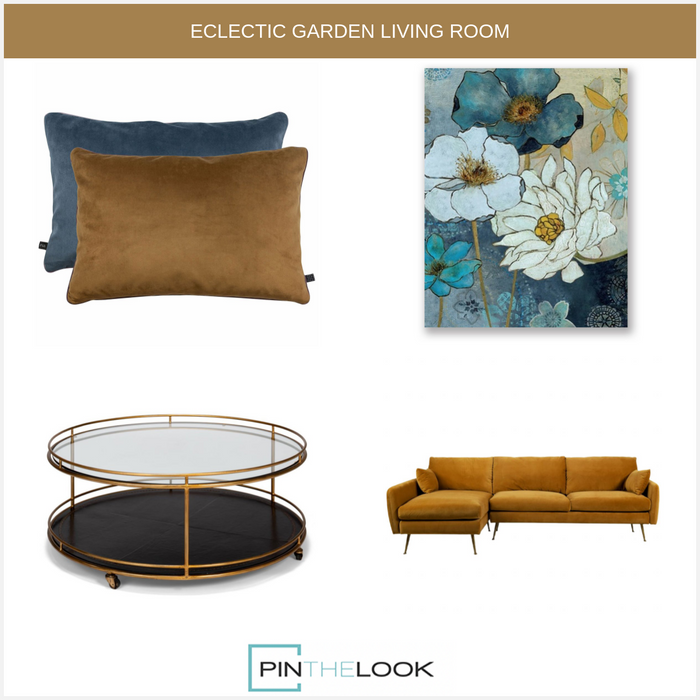 Transitional Round Gold Coffee Table