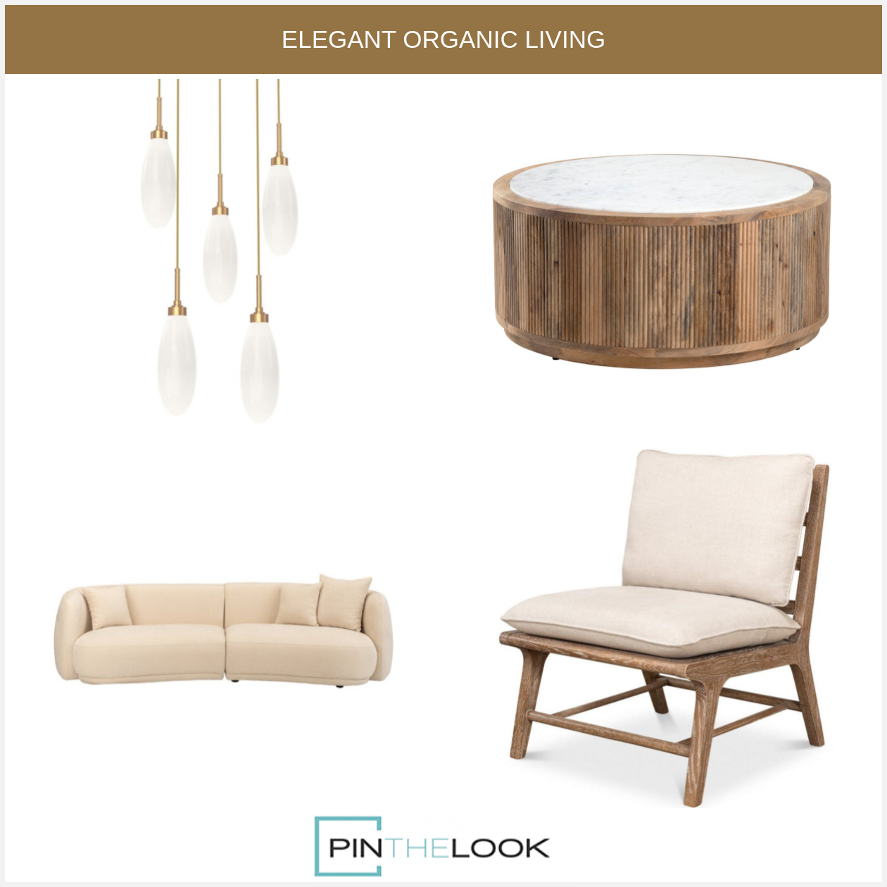 Curved Cream Organic Sofa