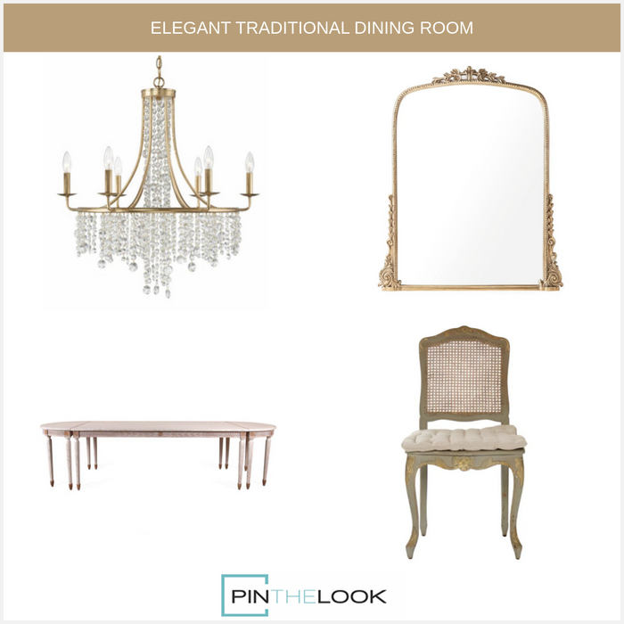 6-Light Crystal Antique Gold Chandelier