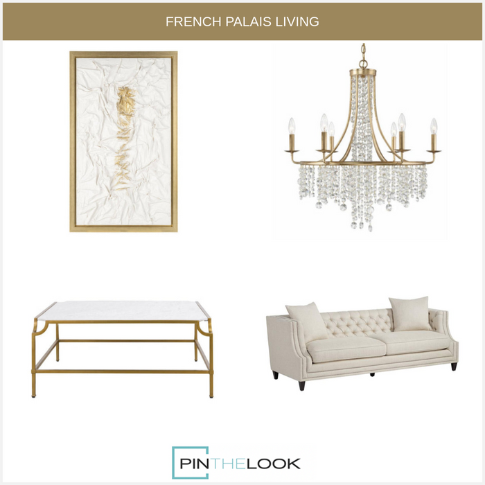 6-Light Crystal Antique Gold Chandelier