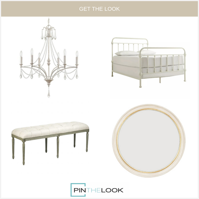 Shabby White & Gold Round Mirror