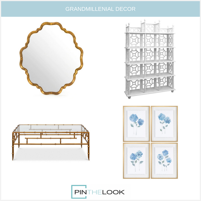 4-Set Blue Florals Wall Art