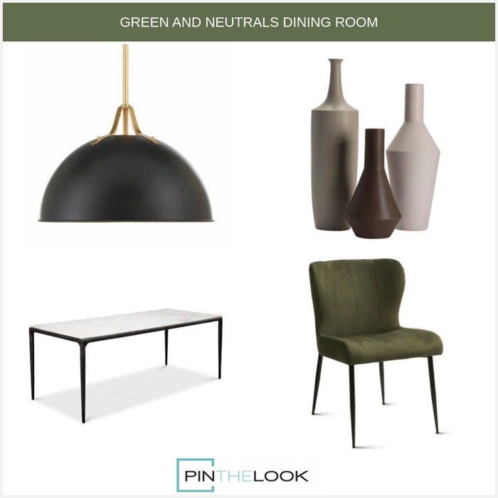 Chic Green Suede Dining Chair