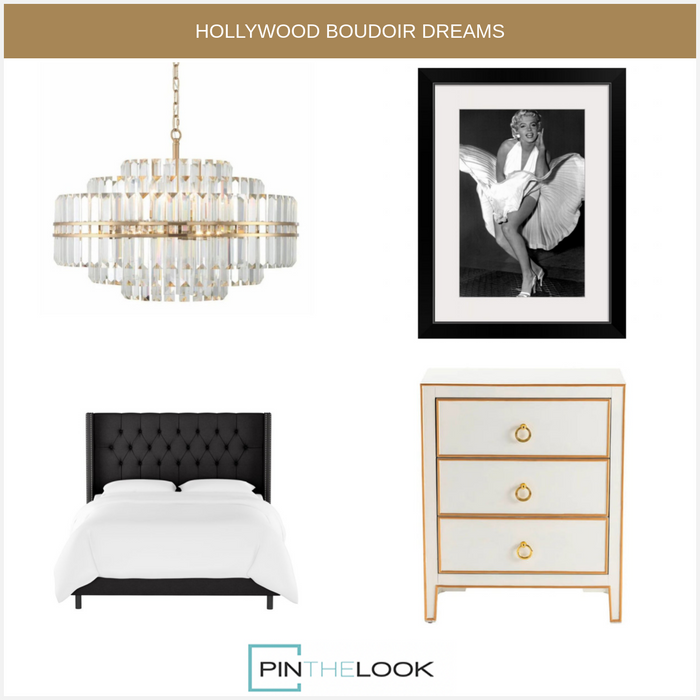 3-Drawer White & Gold Chest