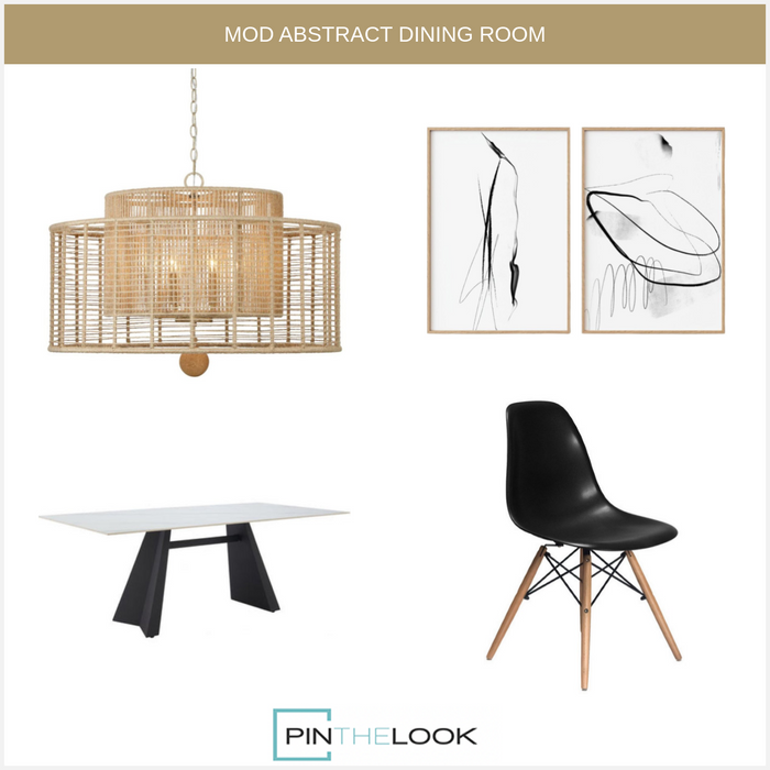 Lure White & Black Dining Table