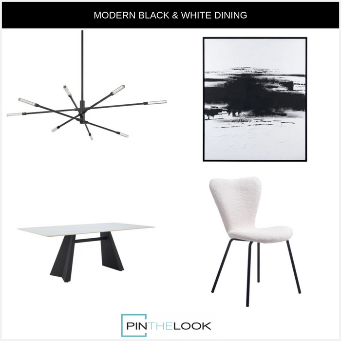 Lure White & Black Dining Table