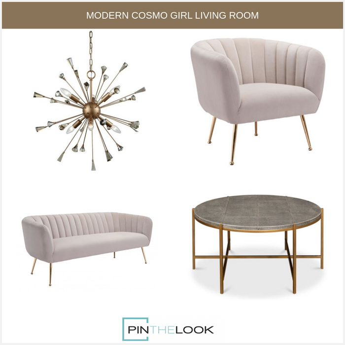 Beige & Gold Accent Chair