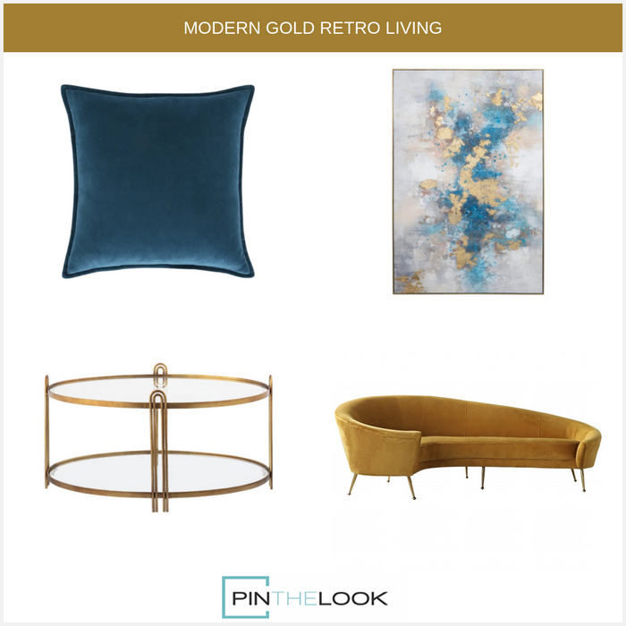 Bluish Gold Abstract Wall Art