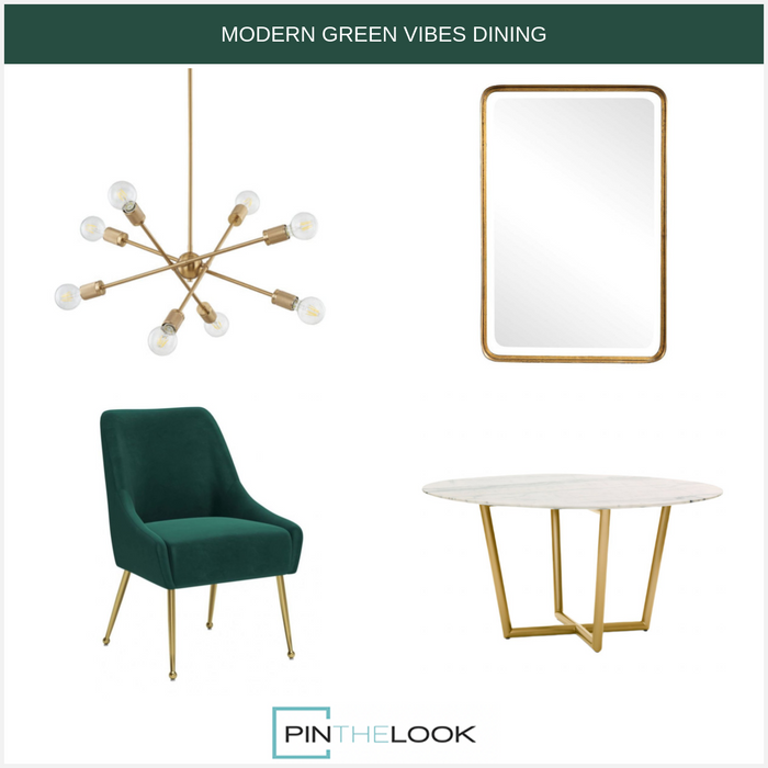 Modern Green Upholstered Dining Chair