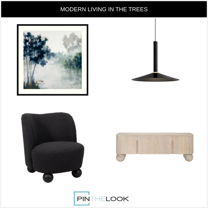 All Black Ball Legs Accent Chair