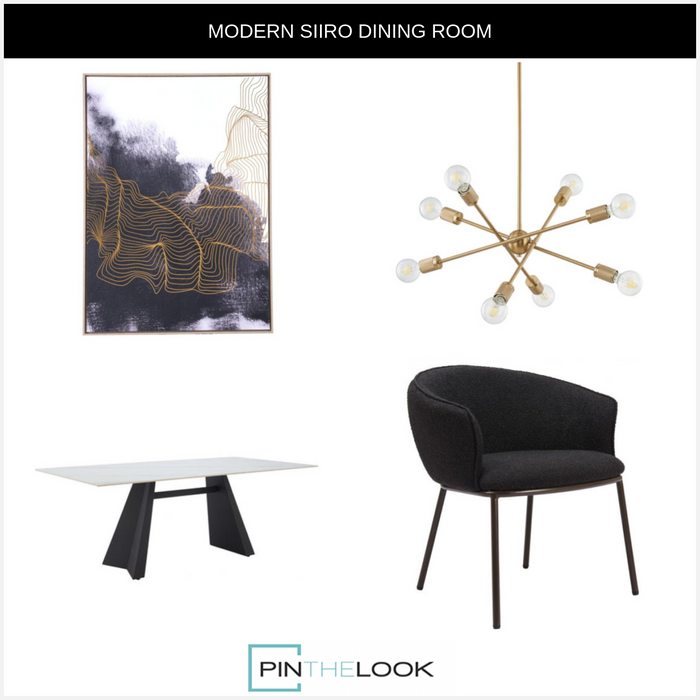 Lure White & Black Dining Table