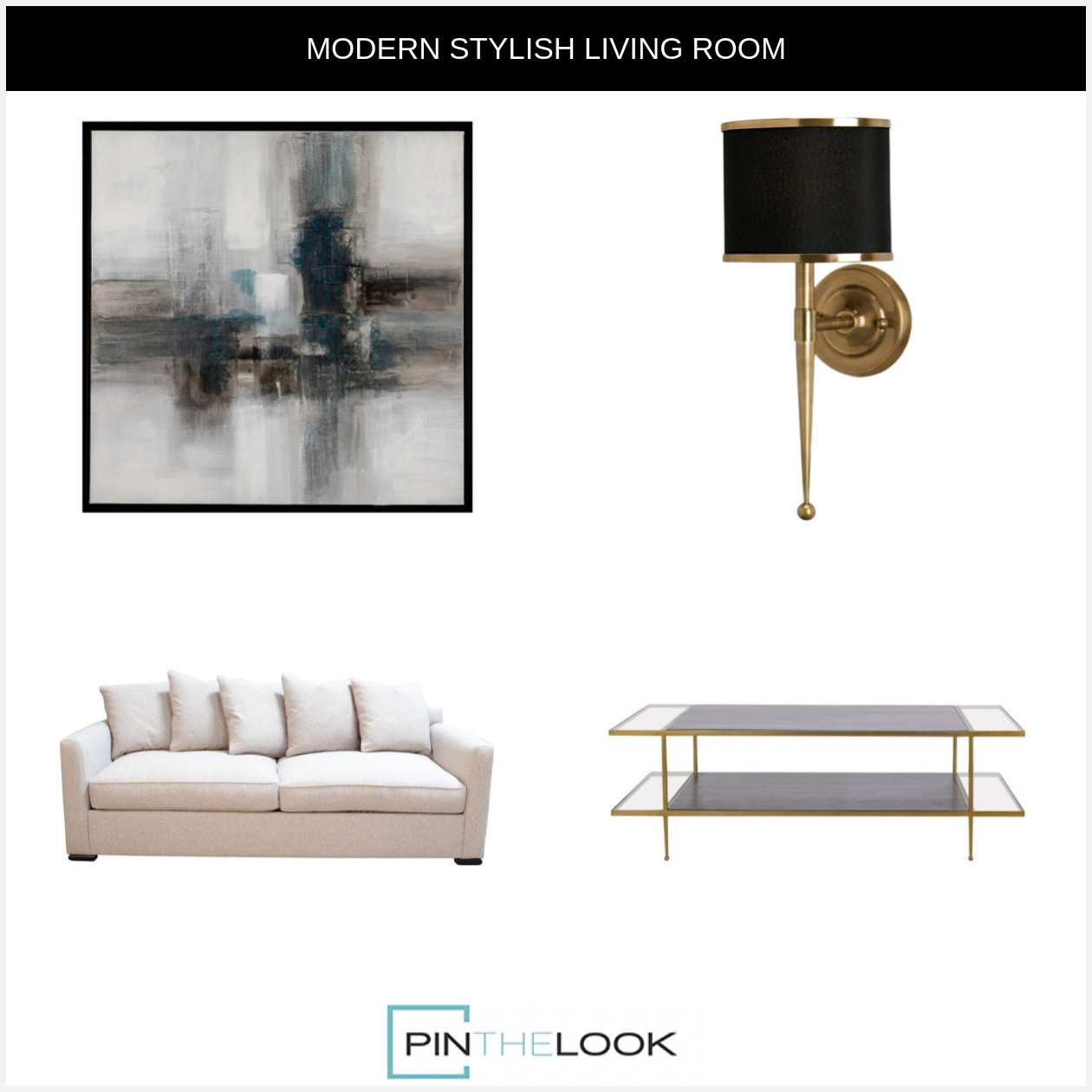 Two-tier Brass Tone Coffee Table