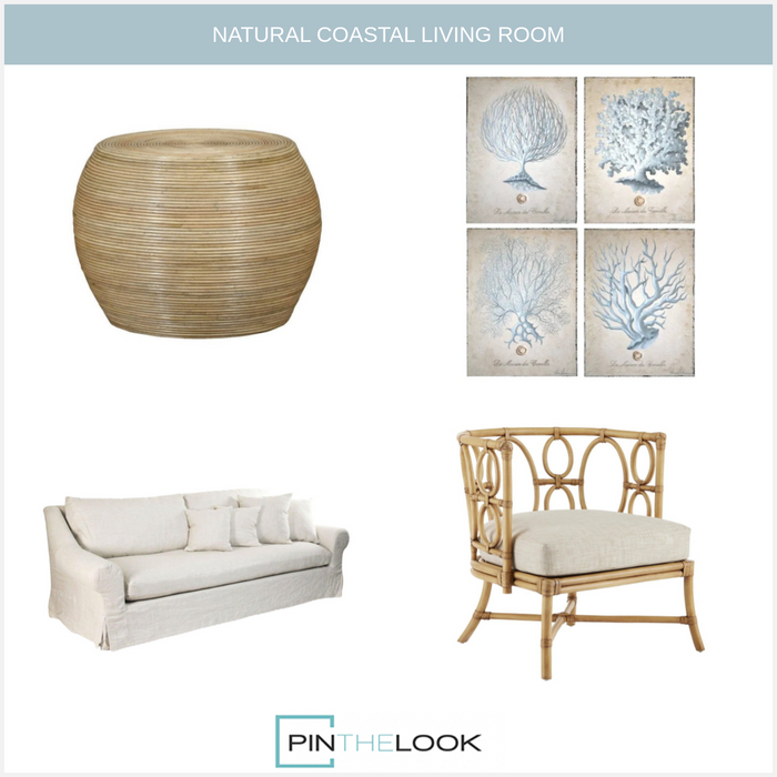 Coastal Chic Rattan Cane Coffee Table
