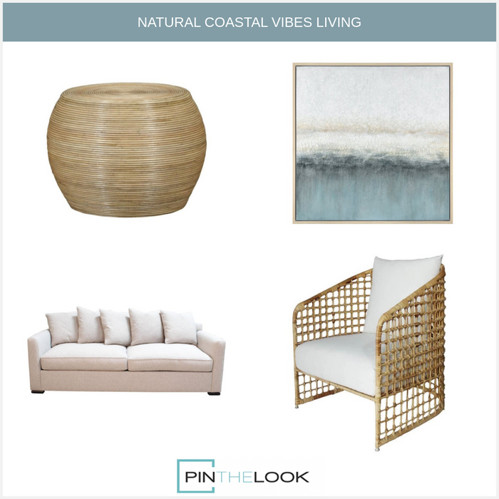 Coastal Chic Rattan Cane Coffee Table