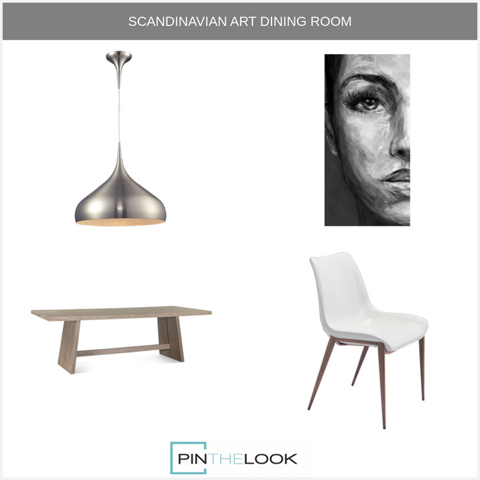 Stitched White & Walnut Dining Chair