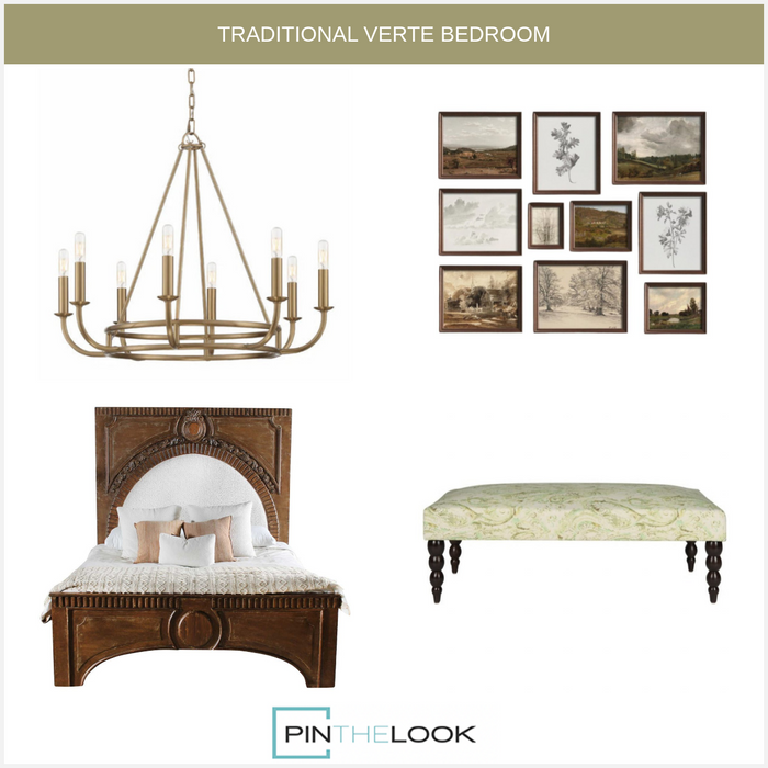 8-Light Aged Brass Sleek Chandelier
