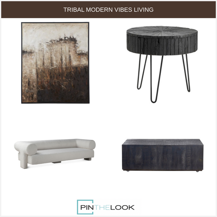 Rustic Round Black Accent Table