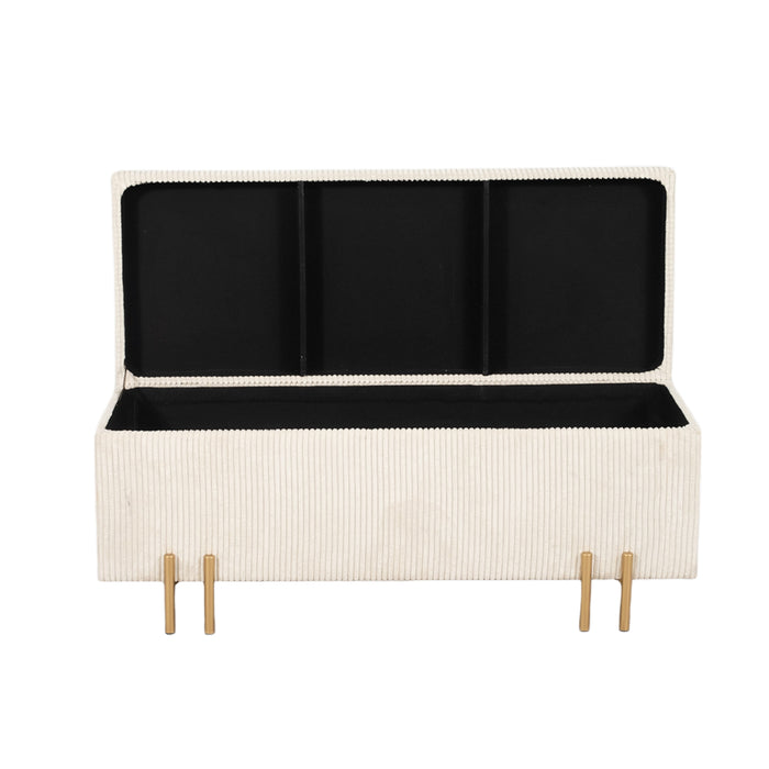 Ribbed Cream Bench with Legs