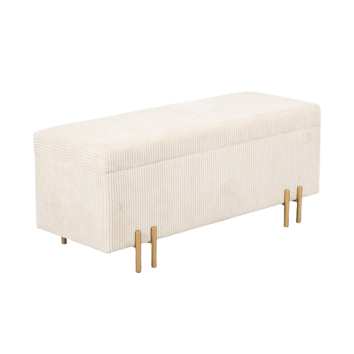 Ribbed Cream Bench with Legs