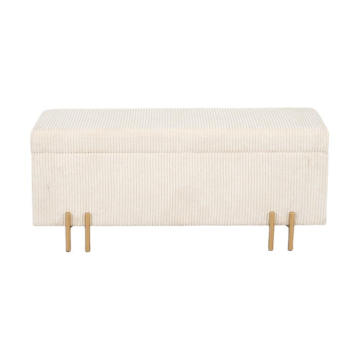 Ribbed Cream Bench with Legs