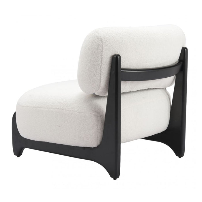 Plush Seat White Accent Chair