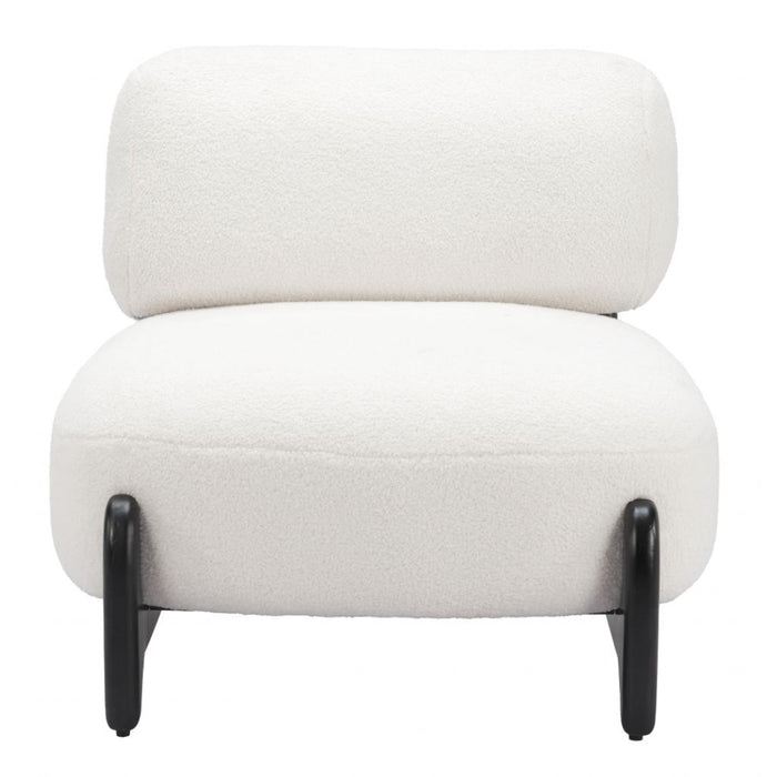 Plush Seat White Accent Chair