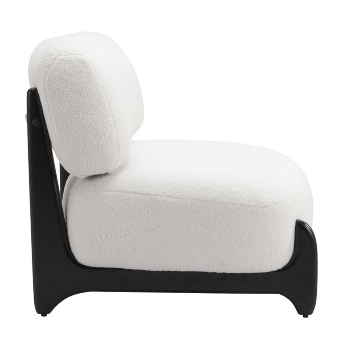 Plush Seat White Accent Chair