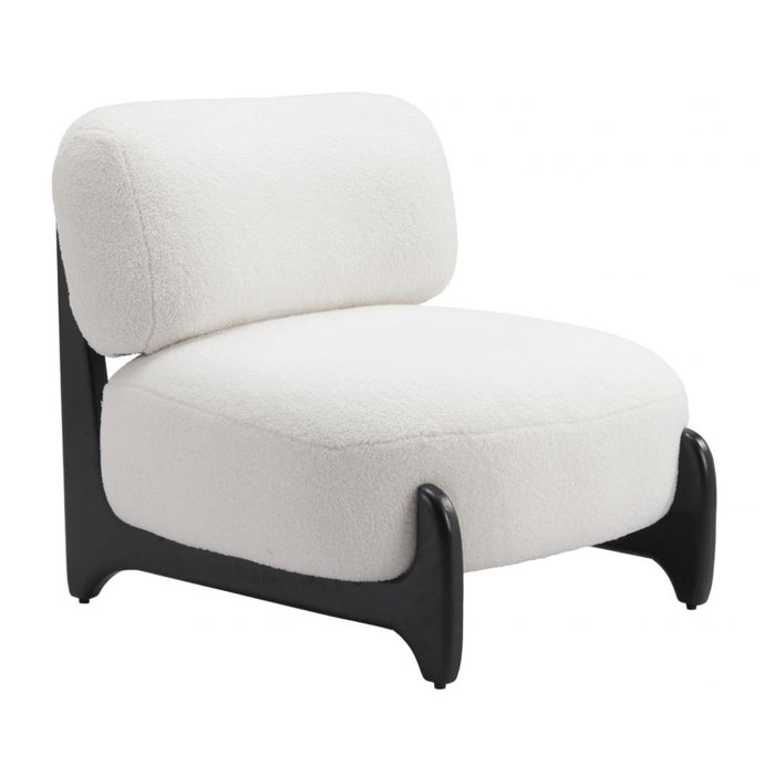 Plush Seat White Accent Chair