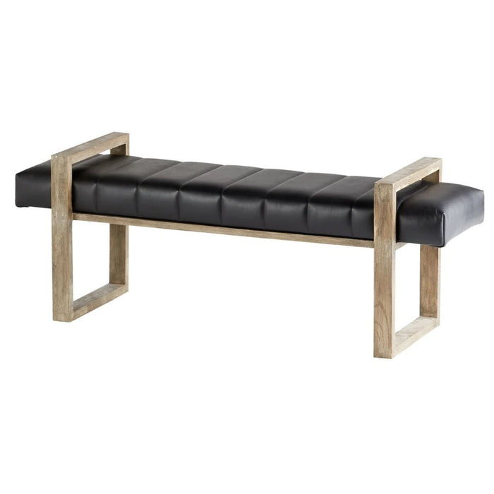 Black and Brown Wood Bench