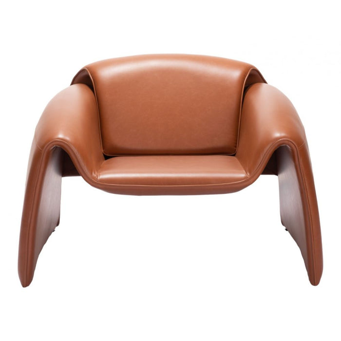 Draped Brown Accent Chair