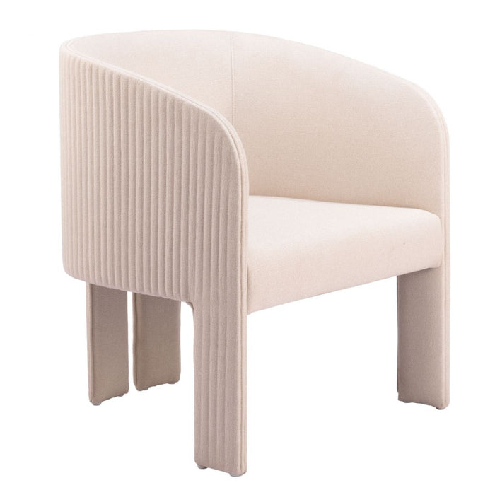 Ribbed Beige Accent Chair